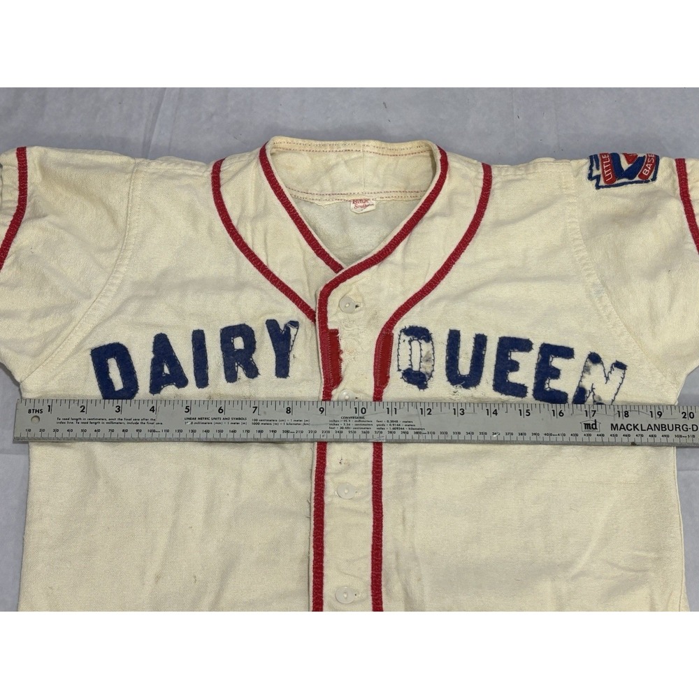 Little League Baseball Uniform Boys Dairy Queen Sponsor Russell Southern Vintage - Picture 11 of 16